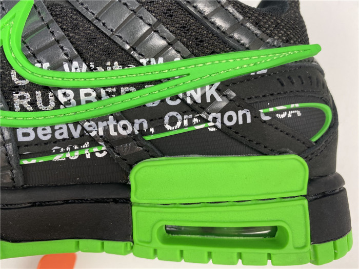 OFF WHITE NIKE AIR RUBBER DUNK “GREEN STRIKE" CU6015-001